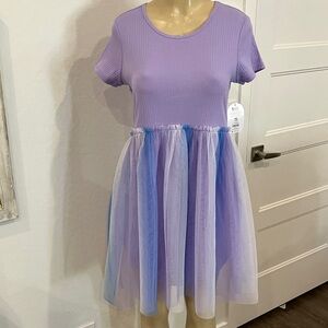 wonder nation Lilac and Light Blue Tulle Dress